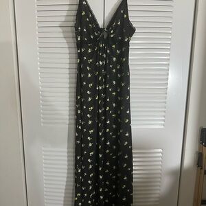 ASOS Black Maxi Dress with Yellow Floral Pattern